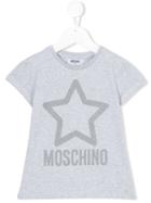 Moschino Kids - Glitter Star T-shirt - Kids - Cotton/spandex/elastane - 12 Yrs, Grey