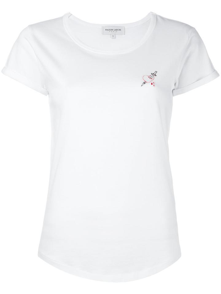 Maison Labiche Heart Dagger T-shirt, Women's, Size: Small, White, Cotton