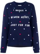 Zoe Karssen Heart Embroidery Sweatshirt - Blue
