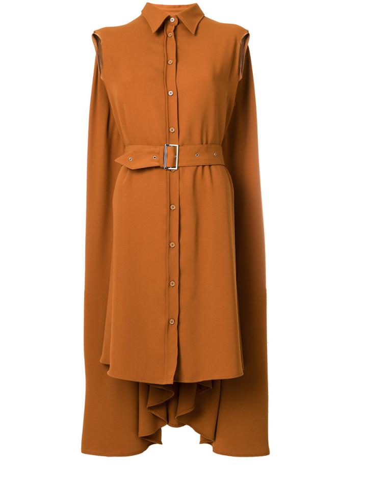 Mm6 Maison Margiela Belted Cape Shirt Dress - Yellow & Orange