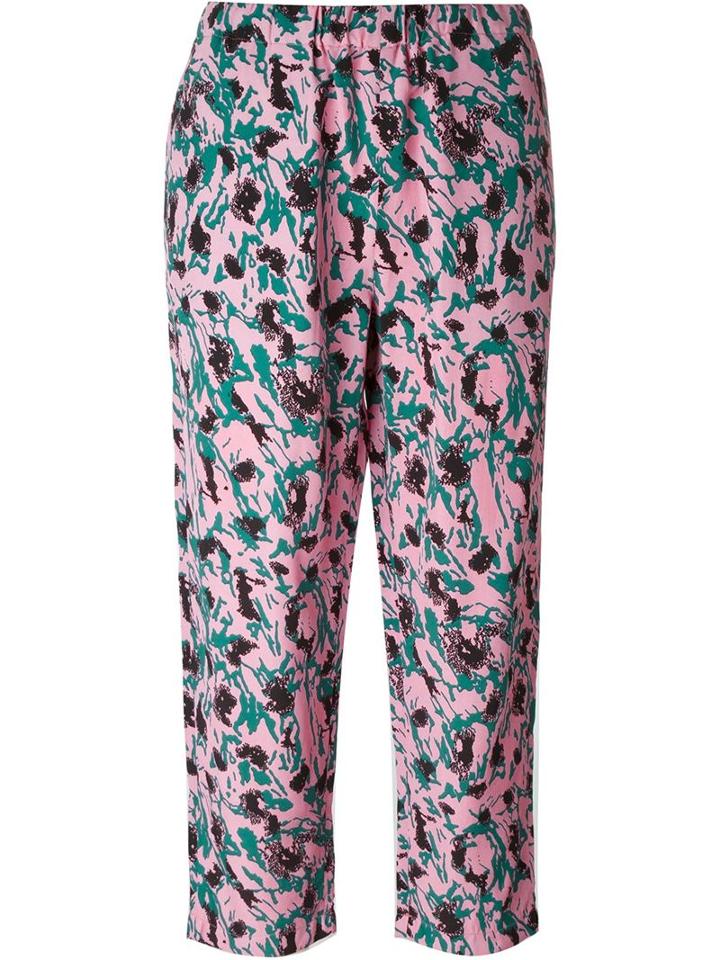 Marni Abstract Printed Cropped Trousers
