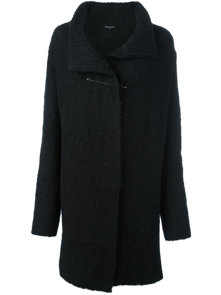 Ann Demeulemeester Safety Pin Cardi-coat, Women's, Size: 38, Black, Acrylic/nylon/spandex/elastane/wool