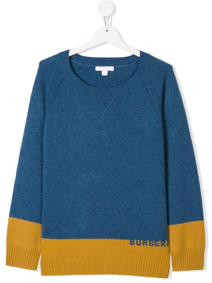 Burberry Kids Teen Cashmere Jumper - Blue