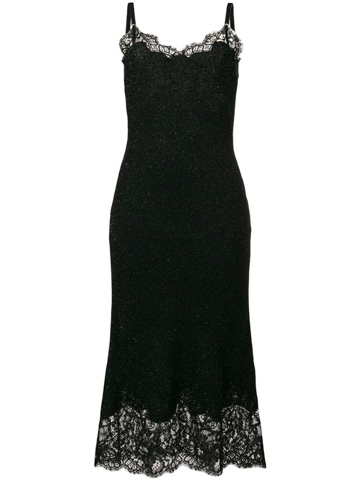 Ermanno Scervino Lace Inserts Slip Dress - Black