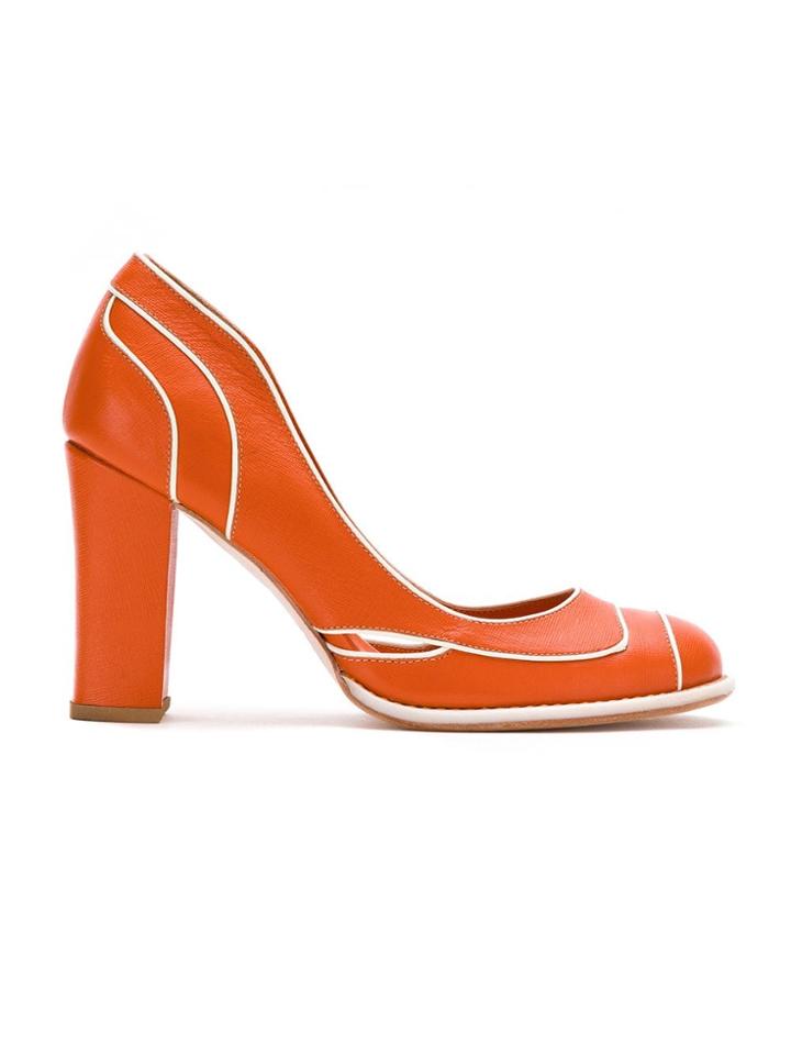 Sarah Chofakian Leather Pumps - Orange