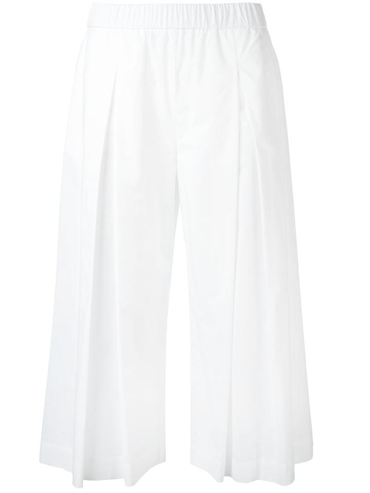 P.a.r.o.s.h. - Wide Leg Cropped Pants - Women - Cotton - M, Women's, White, Cotton