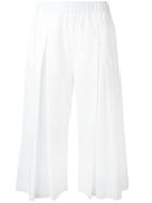 P.a.r.o.s.h. - Wide Leg Cropped Pants - Women - Cotton - M, Women's, White, Cotton