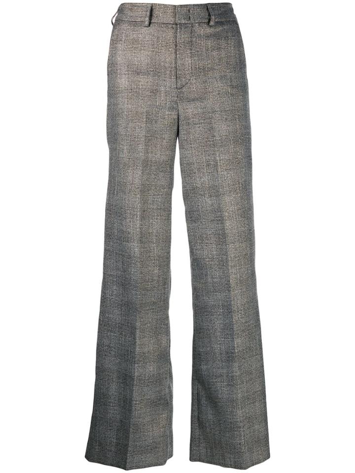 Blanca Kick Flare Metal Weave Trousers - Grey