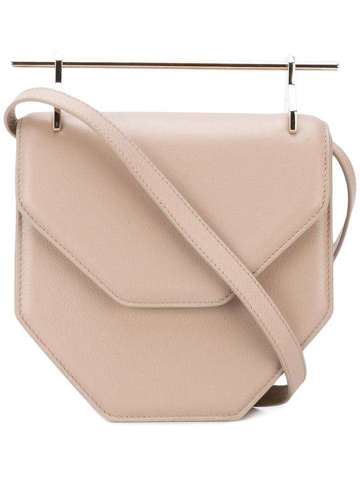 Metallic Handle Shoulder Bag - Women - Calf Leather - One Size, Nude/neutrals, Calf Leather, M2malletier
