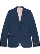 Gucci Drill Jacket With Stitching - Blue