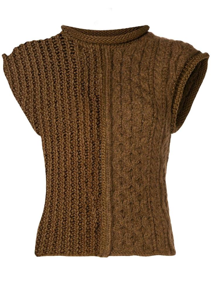 Chloé Multi-knit Sweater Vest - Brown