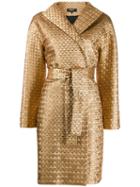 Paule Ka Fishscale Belted Coat - Gold