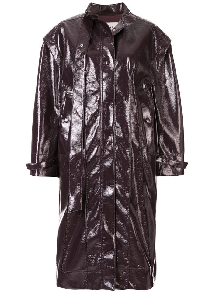 Irene Patent Style Coat - Purple