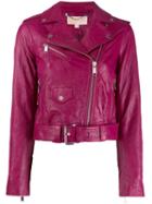 Michael Michael Kors Wrinkled Biker Jacket - Purple