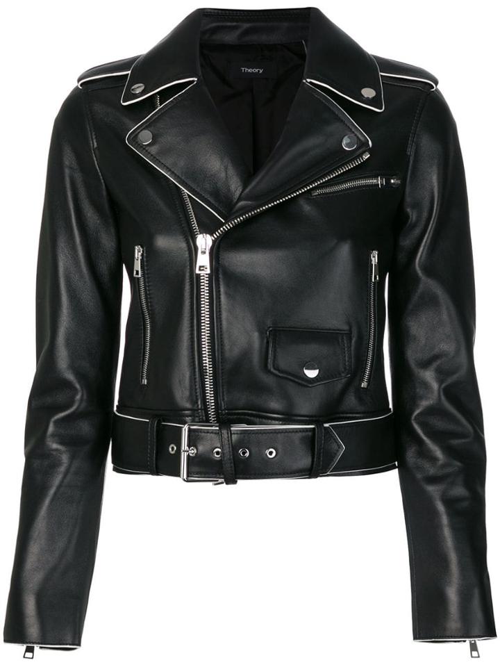 Theory Short Biker Jacket - Purple