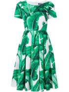 Dolce & Gabbana Leaf Print Short Sleeve Dress