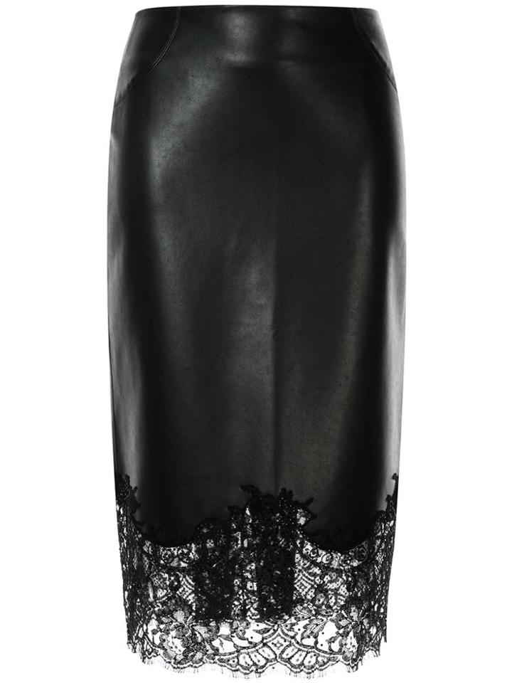 Ermanno Scervino Scalloped Lace Pencil Skirt - Black
