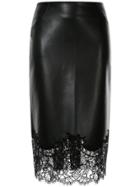 Ermanno Scervino Scalloped Lace Pencil Skirt - Black