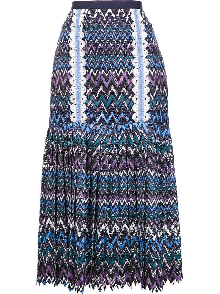 Saloni Pleated Midi Skirt, Women's, Size: 6, Black, Polyester