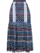 Saloni Pleated Midi Skirt, Women's, Size: 6, Black, Polyester