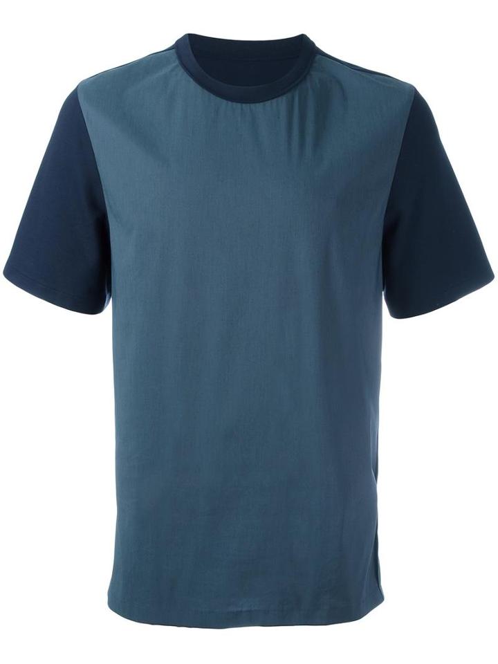 System Homme Bicolour T-shirt, Men's, Size: Small, Blue, Cotton/nylon/polyurethane