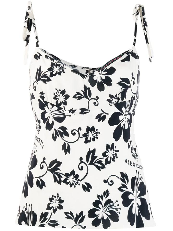 Alexa Chung Floral Tank Top - White