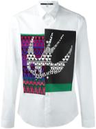 Mcq Alexander Mcqueen Colour Block Swallow Shirt, Men's, Size: 50, White, Cotton/polyurethane