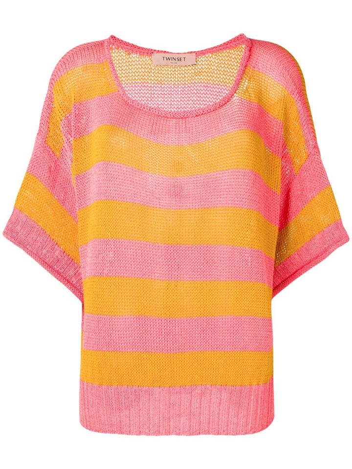 Twin-set Maglia Striped Jumper - Pink