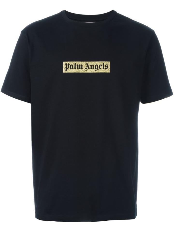 Palm Angels Logo Print T-shirt, Men's, Size: Small, Black, Cotton