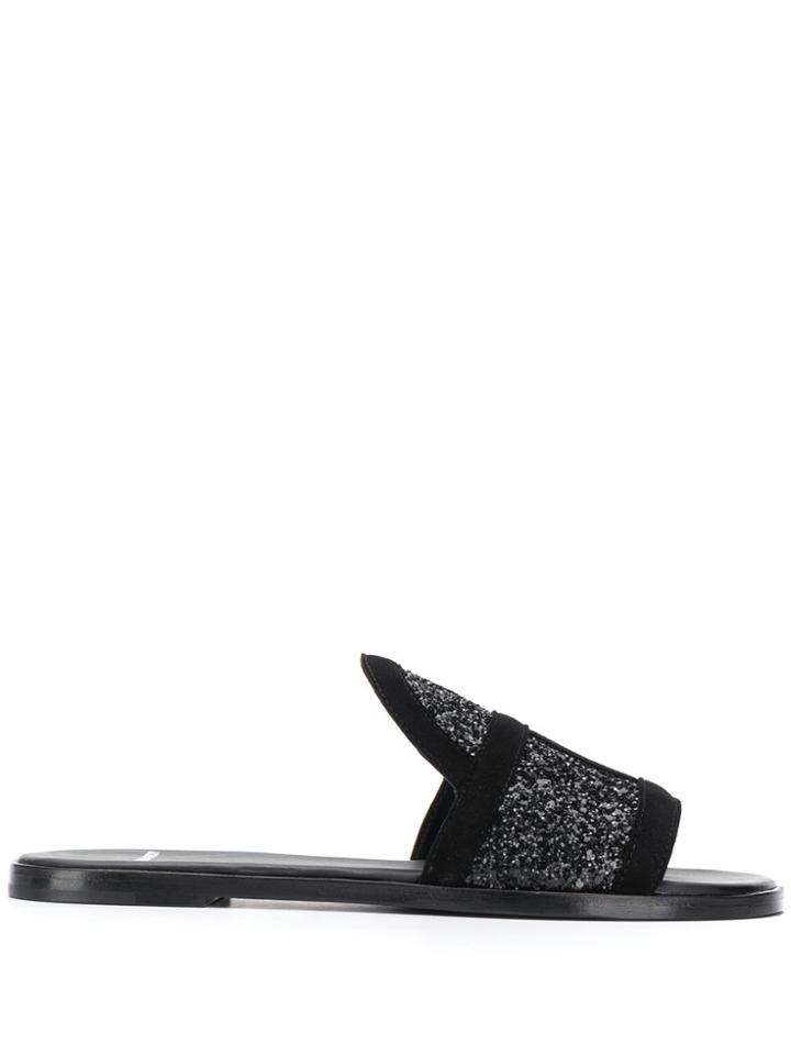 Pierre Hardy Frame Slip-on Sandals - Black
