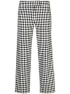 Derek Lam 10 Crosby Straight Leg Gingham Trouser With Tuxedo Stripe -