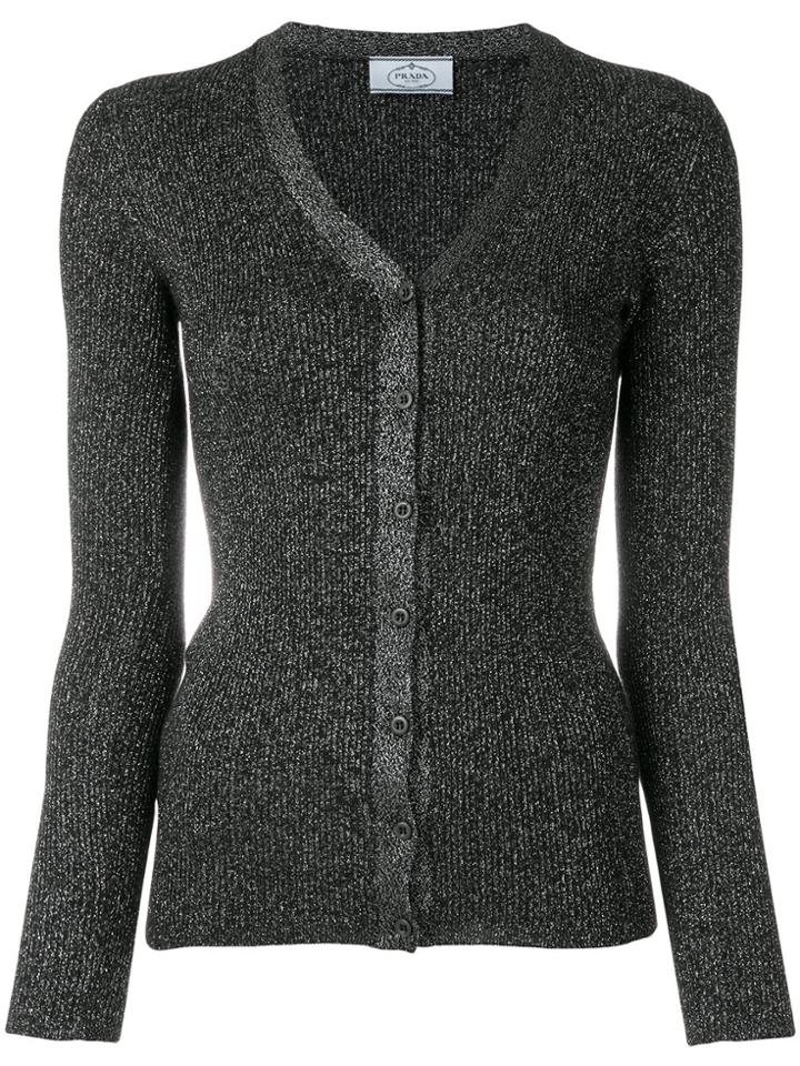 Prada V-neck Cardigan - Black