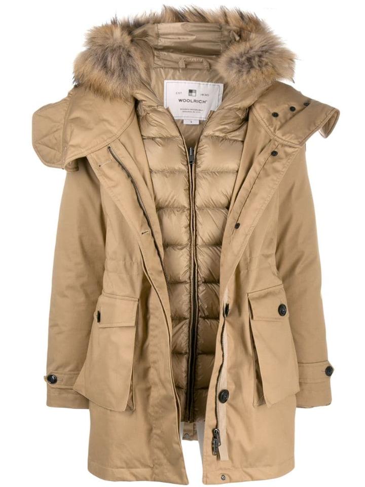 Woolrich Hooded Padded Coat - Neutrals
