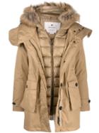 Woolrich Hooded Padded Coat - Neutrals