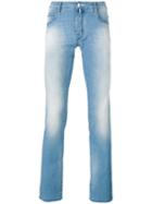 Jacob Cohen - Stonewashed Skinny Jeans - Men - Cotton/polyester/spandex/elastane - 33, Blue, Cotton/polyester/spandex/elastane