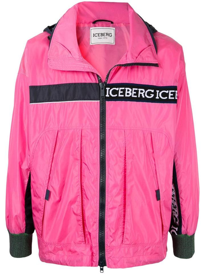 Iceberg Logo Print Lightweight Jacket - Pink