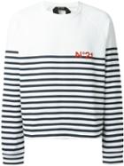 No21 Embroidered Logo Striped Sweatshirt