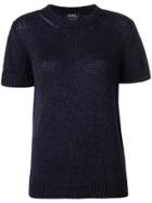 A.p.c. Round Neck Short Sleeve Sweater - Blue