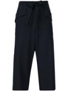Zero + Maria Cornejo Wide Leg Cropped Trousers, Women's, Size: 6, Blue, Polyester/spandex/elastane/viscose