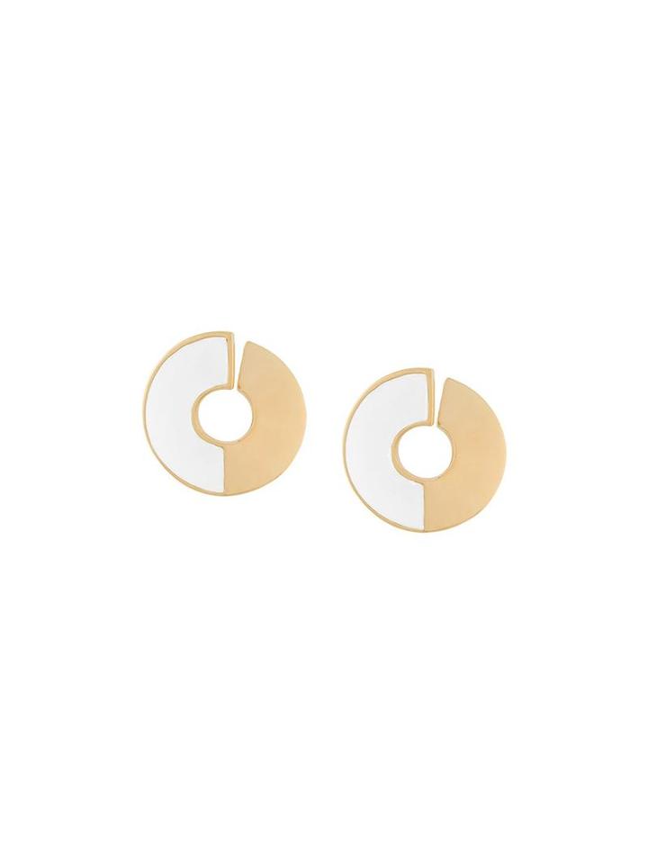 Eshvi Disk Earrings, Women's, White