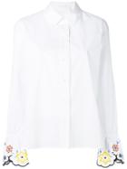 See By Chloé - Embroidered Cuff Shirt - Women - Cotton/polyester - 38, White, Cotton/polyester