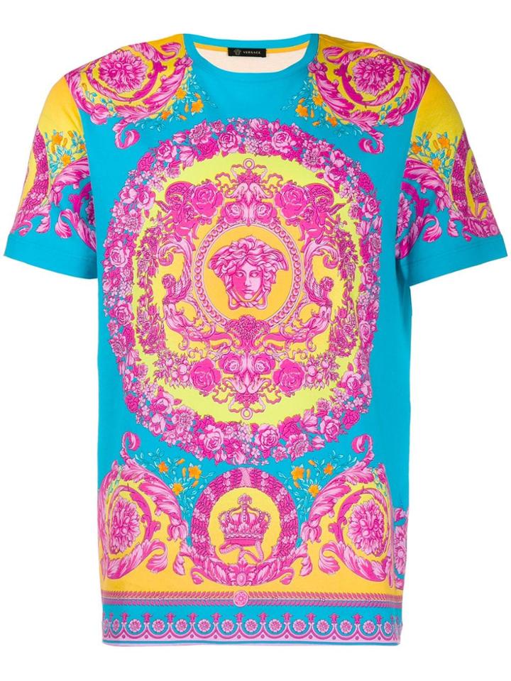 Versace Barocco Print T-shirt - Blue