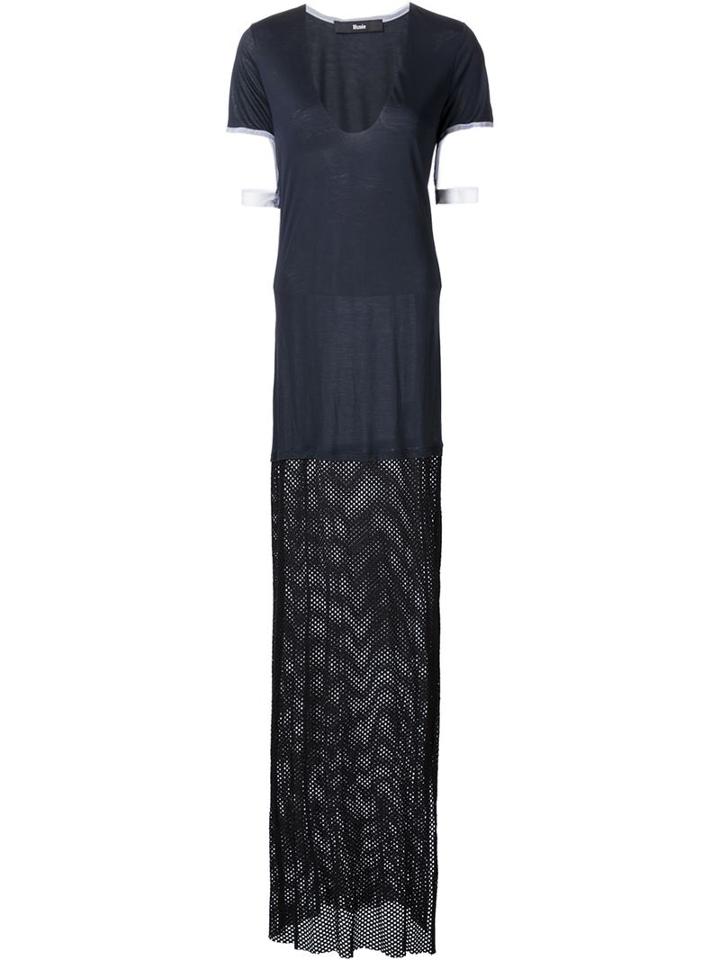 Musée Mesh Panel T-shirt Dress, Women's, Size: Small, Blue, Rayon/cotton/silk