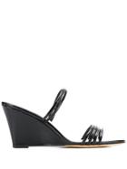 Kalda Strappy Wedge Sandals - Black