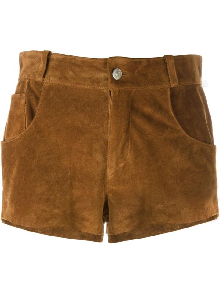 Au Jour Le Jour Fringed Short Shorts - Brown