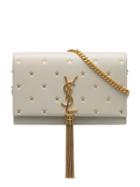 Saint Laurent Kate Star Embellished Shoulder Bag - Neutrals