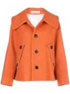 Marni Buttoned-up Oversized Jacket - Orange