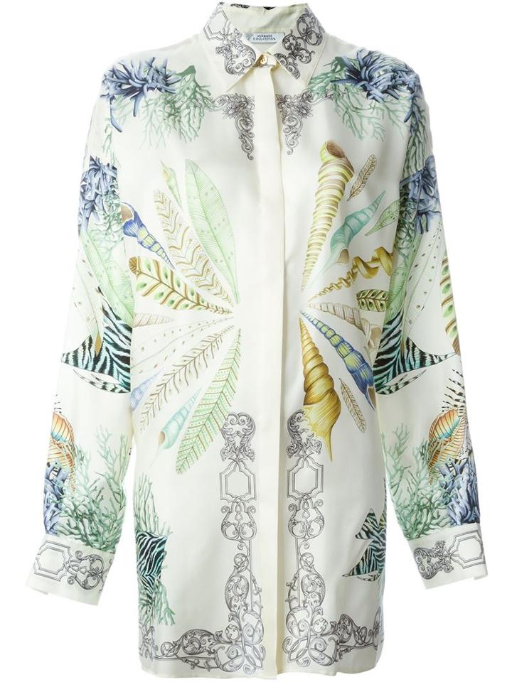 Versace Collection Shell And Coral Print Shirt