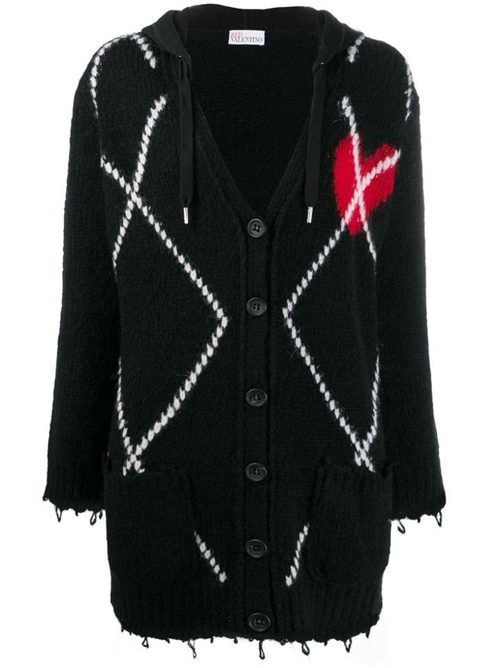 Red Valentino Red(v) Knitted Cardigan - Black