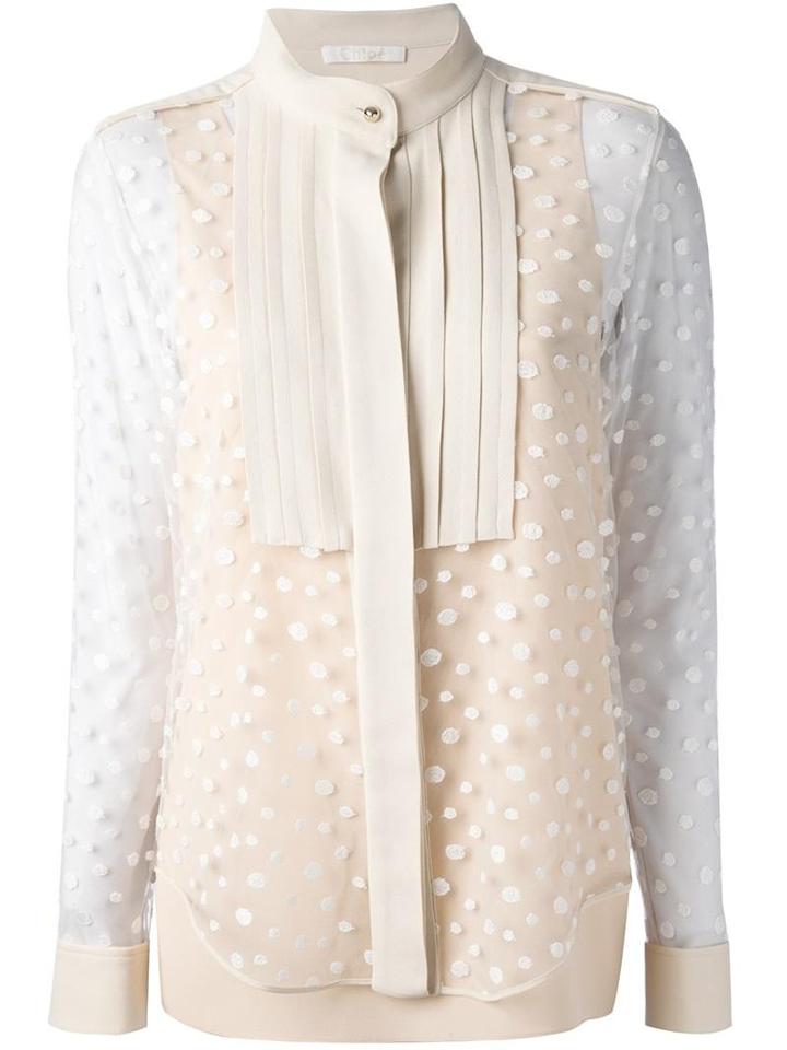 Chloe Sheer Polka Dot Blouse